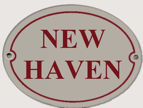 House Name Oval White enamel plate with Red letters 300mm wide x 200mm high.   POA